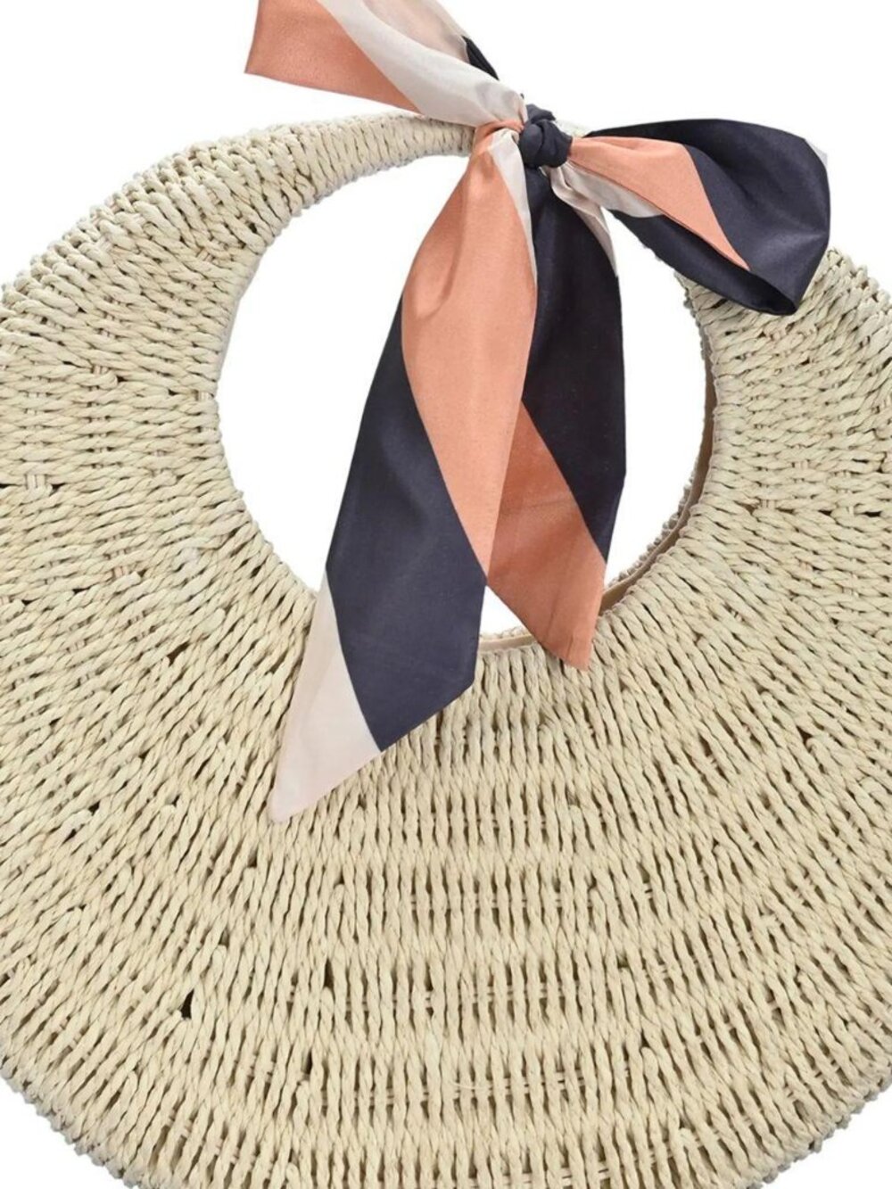 Madison West Structured Woven Straw Hobo Shoulder Bag